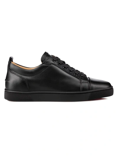 Shop Christian Louboutin Men's Louis Leather Sneakers In Black