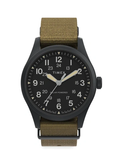 Shop Timex Men's Expedition North Field Post Solar Tan 36mm Watch In Tan Black