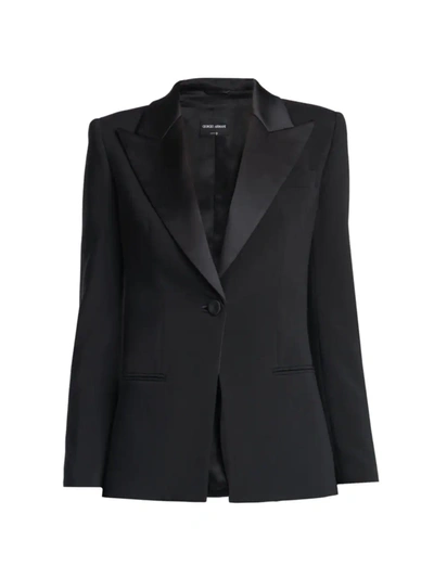 Shop Giorgio Armani Women's Tuxedo Jacket In Printed