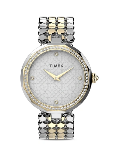 Shop Timex Women's Asheville Silvertone & Goldtone Bracelet Watch
