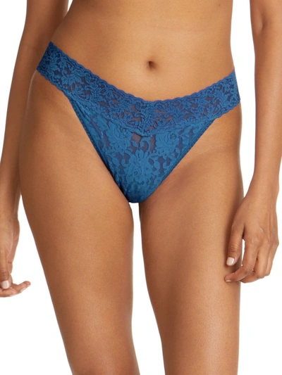 Shop Hanky Panky Signature Lace Original Rise Thong In Beguiling Blue