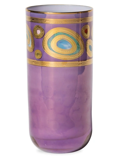 Shop Vietri Regalia Aqua High Ball Glass In Purple