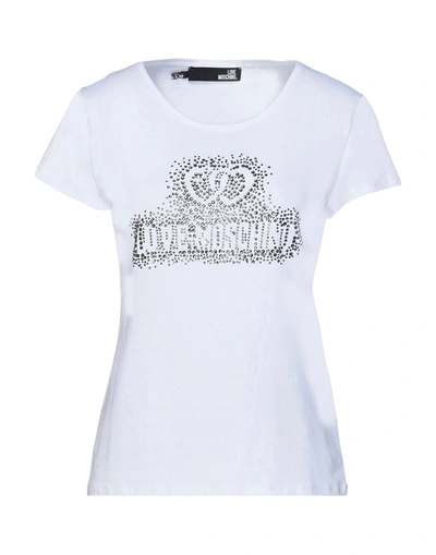 Shop Love Moschino Woman T-shirt White Size 8 Cotton