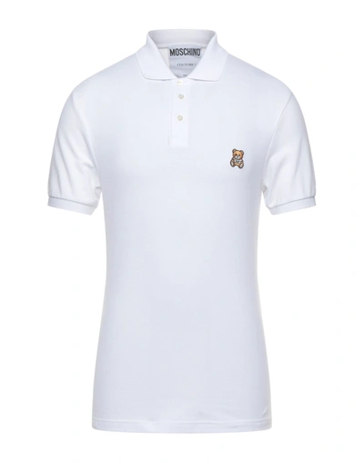 Shop Moschino Polo Shirts In White