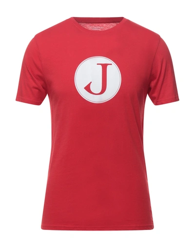 Shop Jeckerson Man T-shirt Red Size Xl Cotton