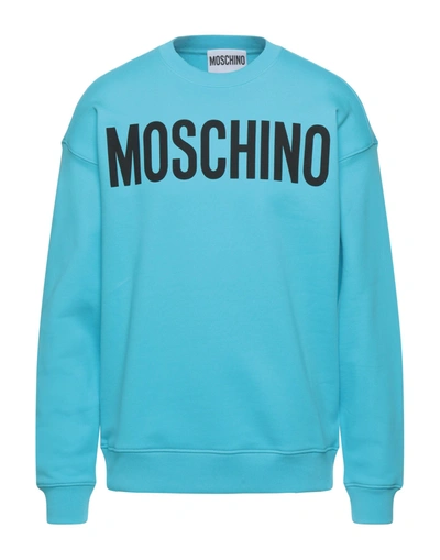 Shop Moschino Sweatshirts In Azure