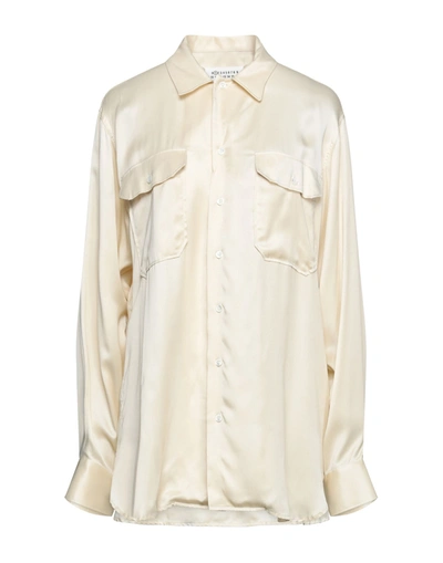Shop Maison Margiela Woman Shirt Beige Size 2 Viscose, Polyamide, Silk