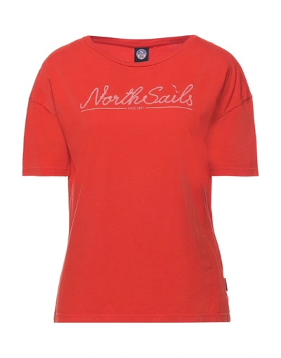 Shop North Sails Woman T-shirt Rust Size Xs Cotton In Red