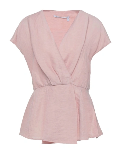Shop Agnona Woman Shirt Pink Size 10 Linen, Polyamide