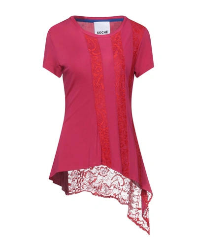 Shop Koché Woman T-shirt Fuchsia Size S Viscose, Polyamide In Pink