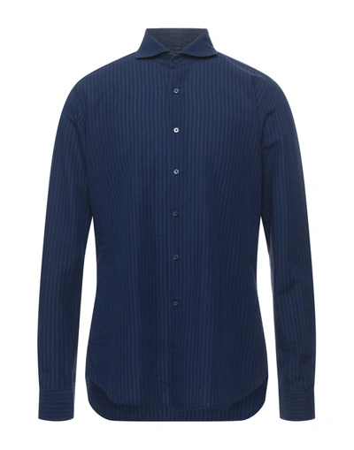 Shop Caliban 820 Man Shirt Midnight Blue Size 15 ¾ Cotton, Linen