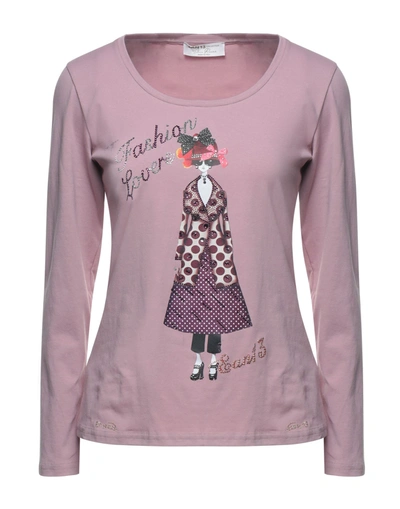 Shop Ean 13 Woman T-shirt Lilac Size 12 Cotton, Elastane In Purple