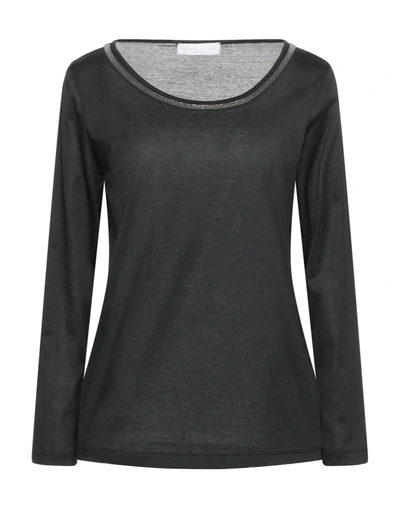 Shop Fabiana Filippi Woman T-shirt Black Size 4 Cotton, Brass