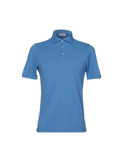 Shop Filippo De Laurentiis Polo Shirts In Blue