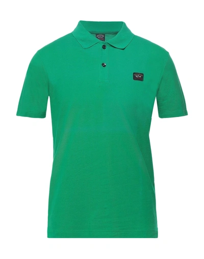 Shop Paul & Shark Polo Shirts In Green