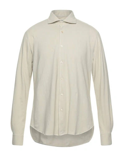 Shop Tintoria Mattei 954 Man Shirt Beige Size 16 ½ Cotton