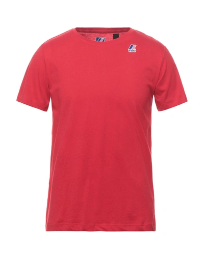 Shop K-way Man T-shirt Red Size S Cotton