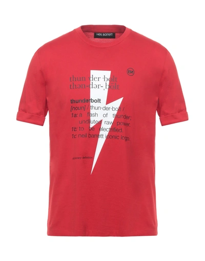 Shop Neil Barrett Man T-shirt Red Size Xs Cotton