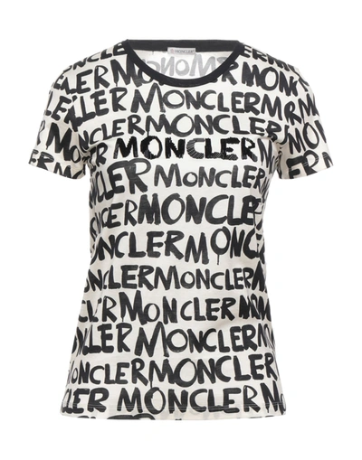 Shop Moncler Woman T-shirt Beige Size L Cotton