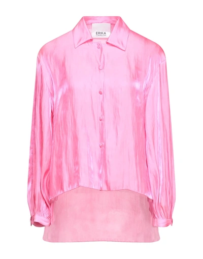 Shop Erika Cavallini Woman Shirt Fuchsia Size 6 Polyester In Pink