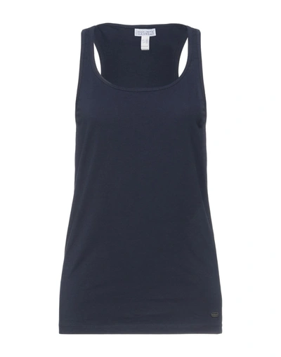 Shop Frankie Morello Tank Tops In Dark Blue