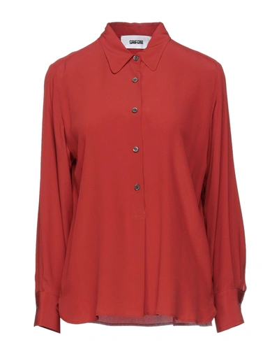 Shop Mauro Grifoni Shirts In Brick Red