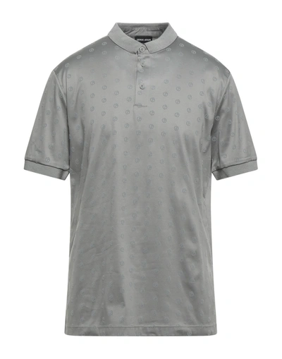 Shop Giorgio Armani Man Polo Shirt Grey Size 50 Cotton