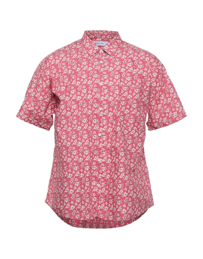 Shop Aglini Man Shirt Coral Size 16 ½ Cotton In Red