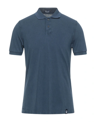 Shop Drumohr Polo Shirts In Dark Blue
