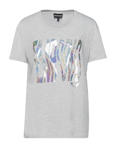 Shop Emporio Armani Woman T-shirt Grey Size 6 Cotton
