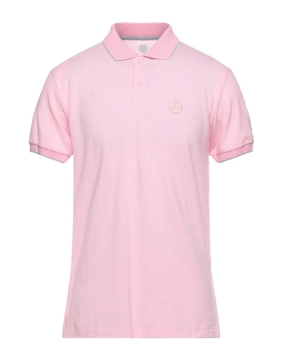 Shop People Of Shibuya Man Polo Shirt Pink Size L Cotton, Elastane