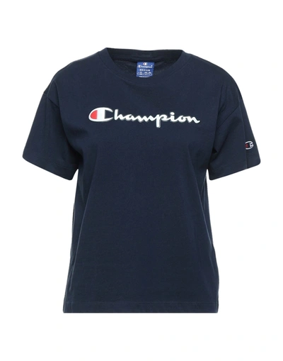 Shop Champion Woman T-shirt Midnight Blue Size Xs Cotton