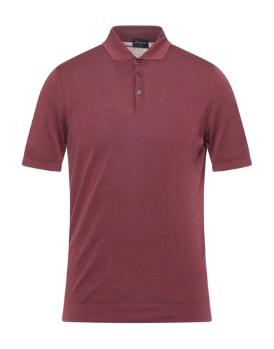 Shop Drumohr Man Polo Shirt Pastel Pink Size 46 Cotton