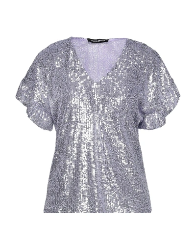 Shop Frankie Morello Woman Top Lilac Size 8 Polyester In Purple