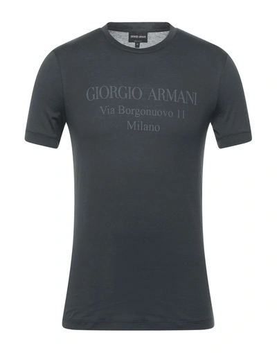 Shop Giorgio Armani T-shirts In Steel Grey