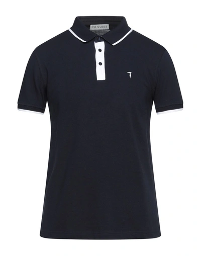 Shop Trussardi Man Polo Shirt Midnight Blue Size S Cotton
