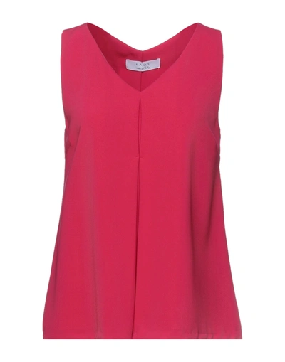 Shop Kaos Woman Top Fuchsia Size 4 Polyester, Elastane In Pink