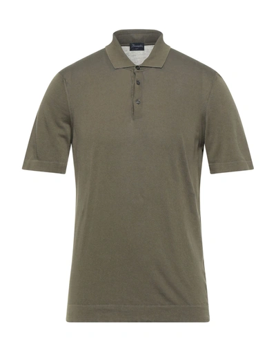 Shop Drumohr Man Polo Shirt Military Green Size 46 Cotton