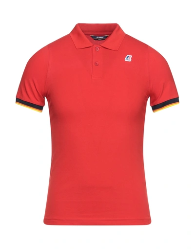 Shop K-way Man Polo Shirt Red Size S Cotton, Elastane