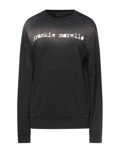 Shop Frankie Morello Woman Sweatshirt Black Size Xl Cotton