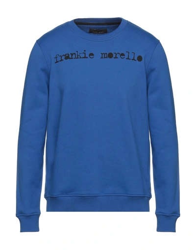 Shop Frankie Morello Man Sweatshirt Midnight Blue Size Xs Cotton