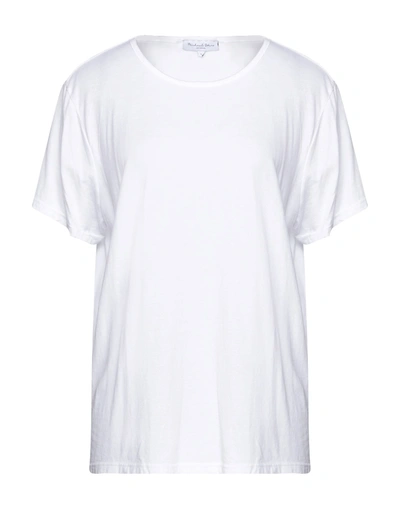 Shop Michael Stars Woman T-shirt White Size Xl Cotton, Modal