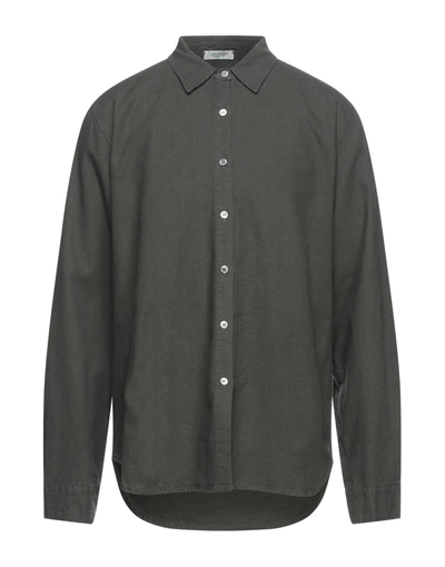 Shop Crossley Man Shirt Dark Brown Size L Linen