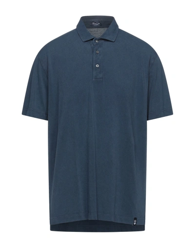 Shop Drumohr Man Polo Shirt Slate Blue Size 4xl Cotton