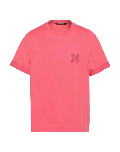 Shop Neil Barrett Man T-shirt Coral Size Xs Cotton In Red