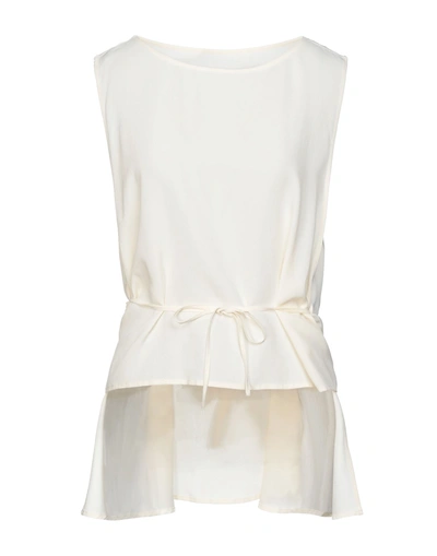 Shop Erika Cavallini Woman Top Ivory Size 2 Acetate, Silk In White