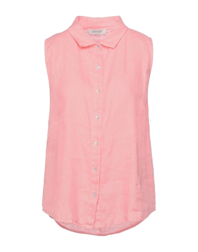 Shop Crossley Woman Shirt Salmon Pink Size Xs Linen