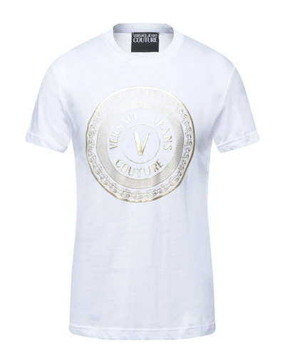 Shop Versace Jeans Couture Man T-shirt White Size M Cotton