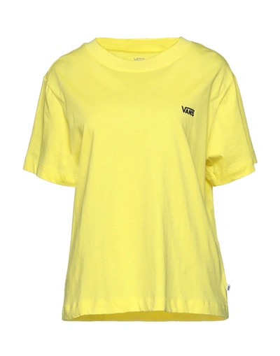 Shop Vans Woman T-shirt Yellow Size S Cotton