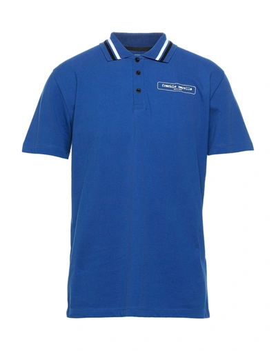 Shop Frankie Morello Man Polo Shirt Bright Blue Size S Cotton